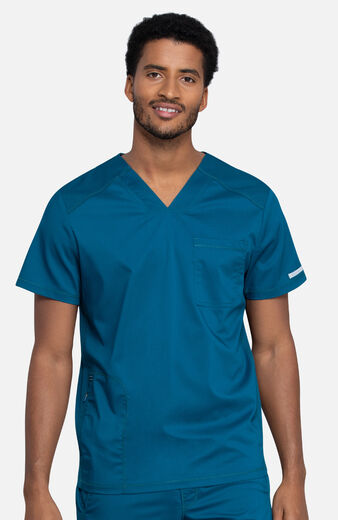Men's Mesh Panel 2-Pocket V-Neck Scrub Top Men's Mesh Panel 2-Pocket V-Neck Scrub Top