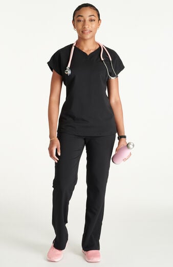 Women's Scrub Set: V-Neck Top & Mid-Rise Pant Women's Scrub Set: V-Neck Top & Mid-Rise Pant