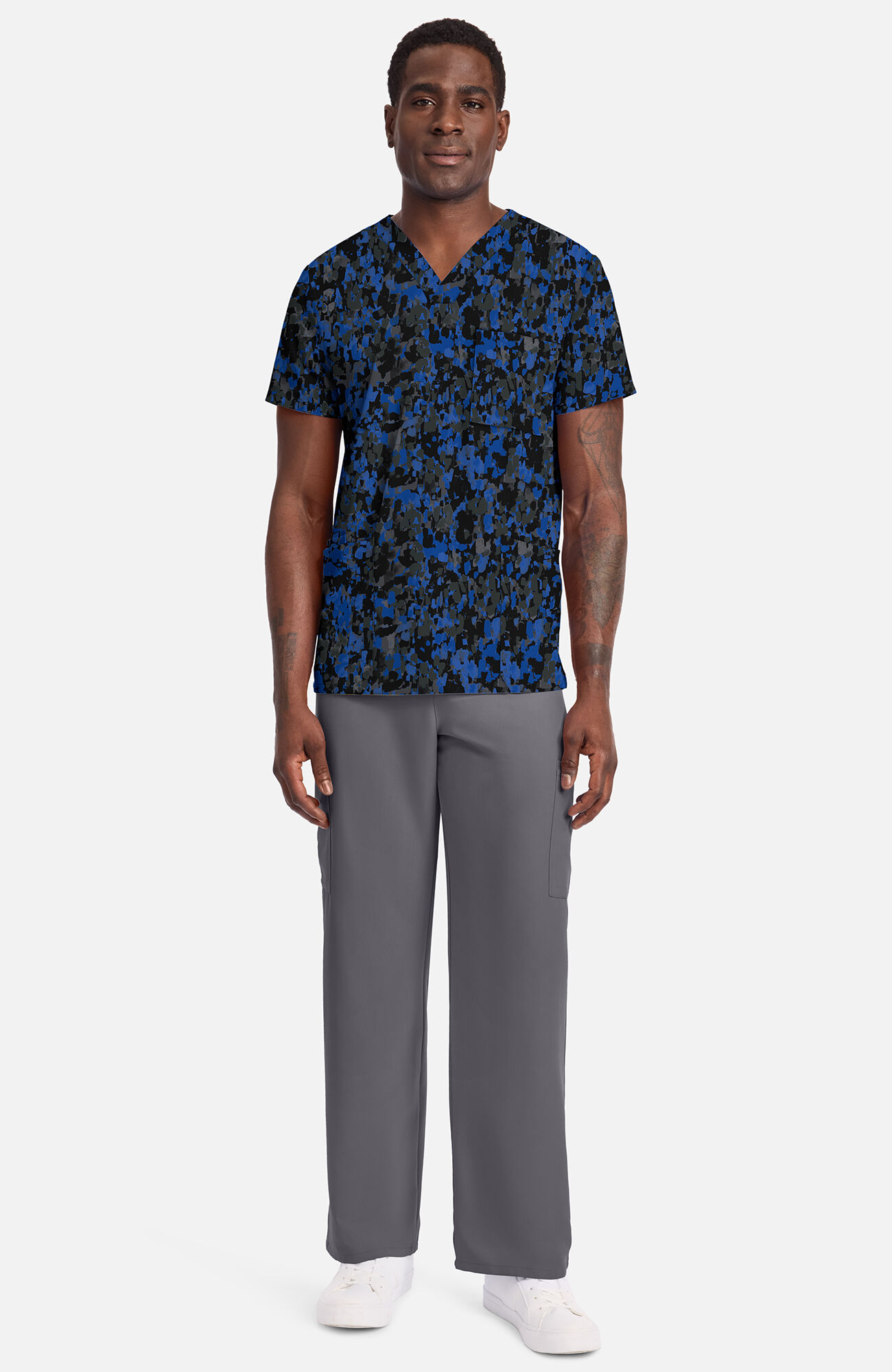 Unisex Dabbling In Paint Print Scrub Top