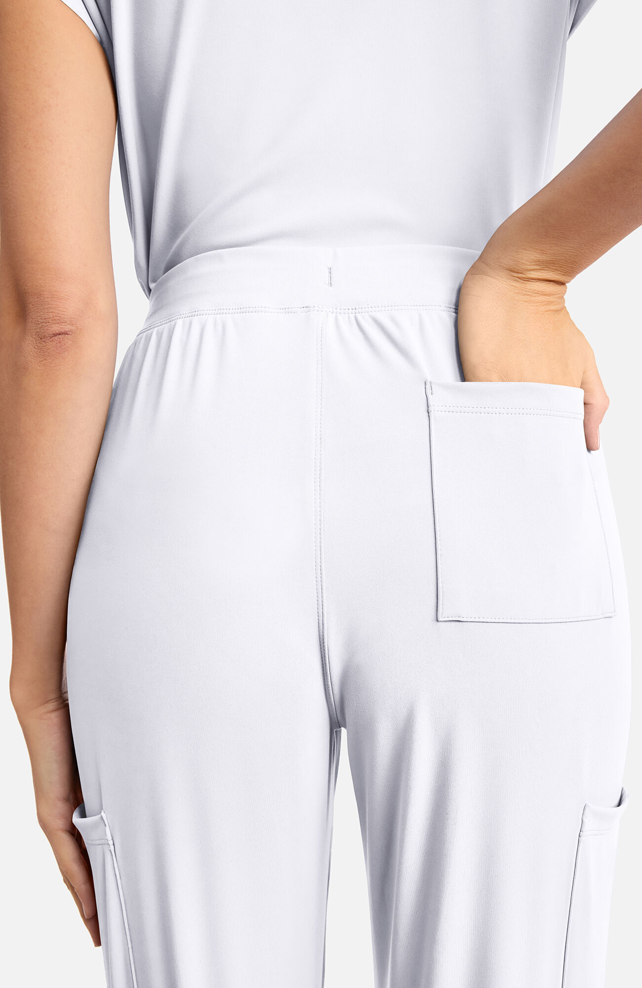 Women's 5-Pocket Straight Leg Scrub Pant, WHT White | white, large