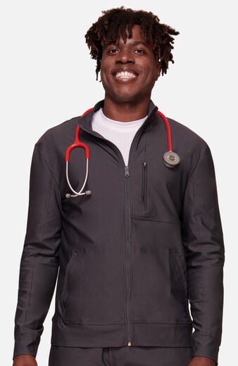 Men's Zip Front Mock Neck Scrub Jacket Men's Zip Front Mock Neck Scrub Jacket