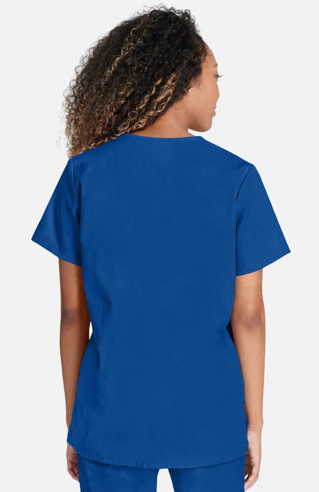 Short sleeve snap front scrub hotsell top