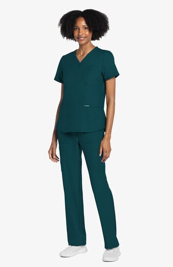 Women's 3-Pocket V-Neck Shirttail Scrub Top Women's 3-Pocket V-Neck Shirttail Scrub Top