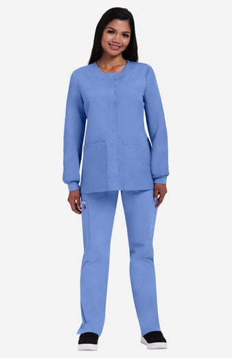 Women's 4 Pocket Solid Scrub Jacket Women's 4 Pocket Solid Scrub Jacket