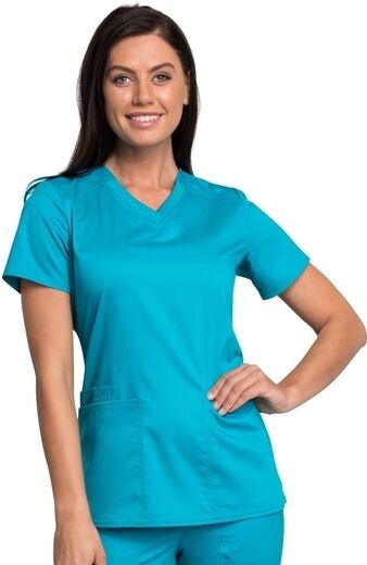 Women's V-Neck Solid Scrub Top, V-Neck Top