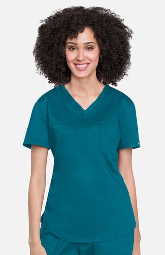 Women's V-Neck Tuck-In Solid Scrub Top Women's V-Neck Tuck-In Solid Scrub Top