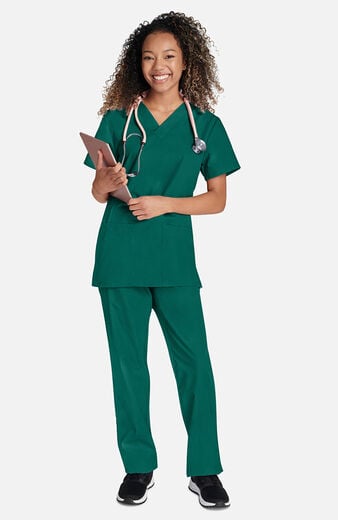 Unisex Scrub Set: 2-Pocket V-Neck Top & Drawstring Pant Unisex Scrub Set: 2-Pocket V-Neck Top & Drawstring Pant