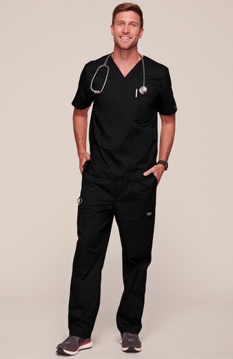 Men's Scrub Set: V-Neck Top & Utility Pant Men's Scrub Set: V-Neck Top & Utility Pant