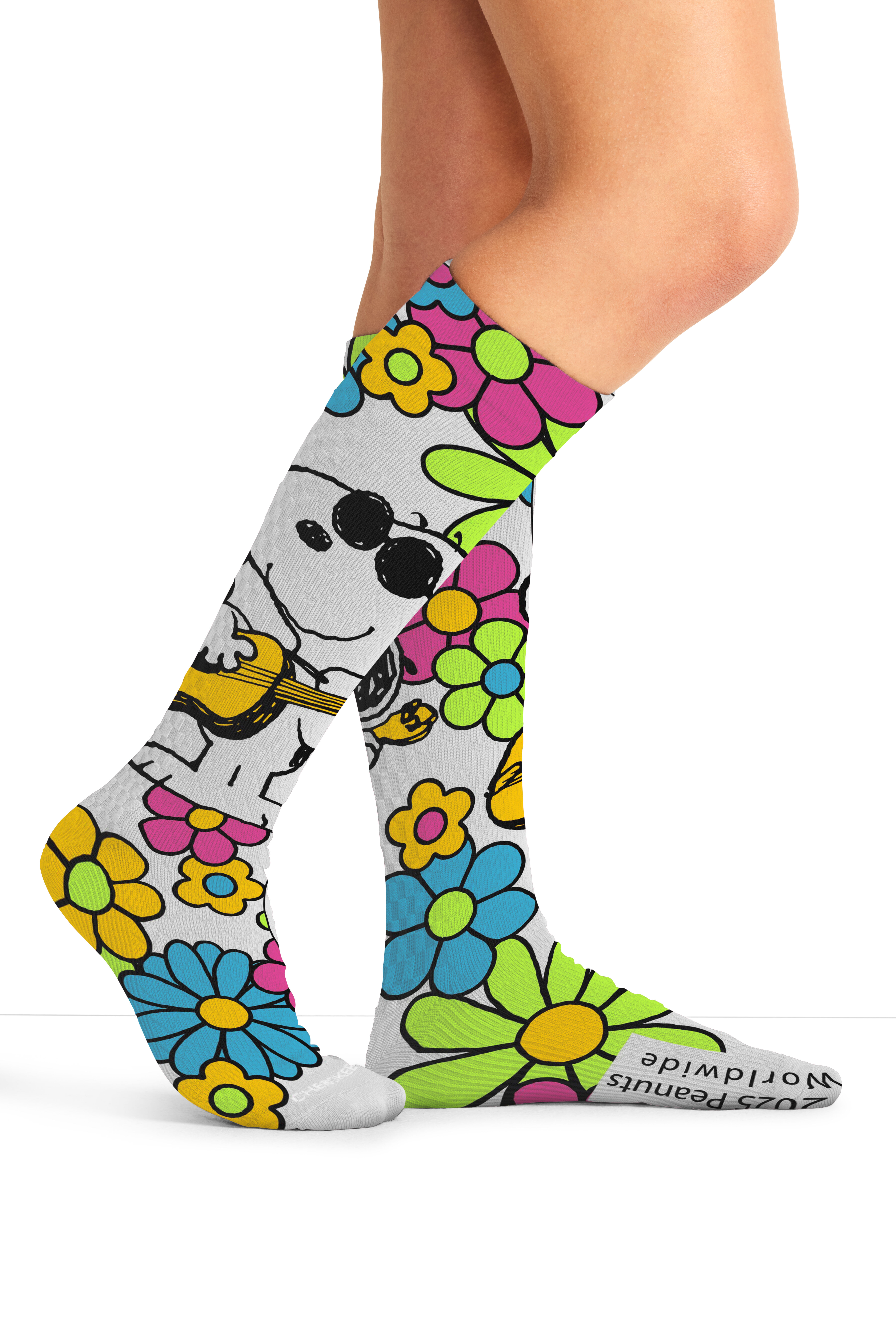 Women's 10-15 mmHg Support Sock, PNS Snoopy Grooves | print, large