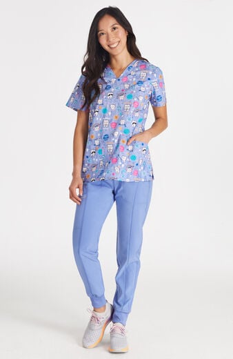 Women's Dental Affirmations Print Scrub Top Women's Dental Affirmations Print Scrub Top