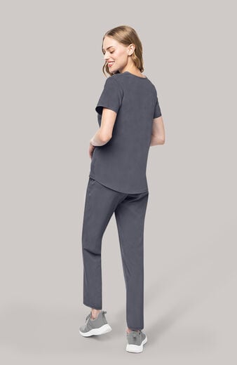 Women's Scrub Set: Notch V-Neck Tuck In Top & Drawstring Straight Leg Pant Women's Scrub Set: Notch V-Neck Tuck In Top & Drawstring Straight Leg Pant