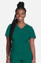Women's V-Neck Knit Panel Solid Scrub Top, , large