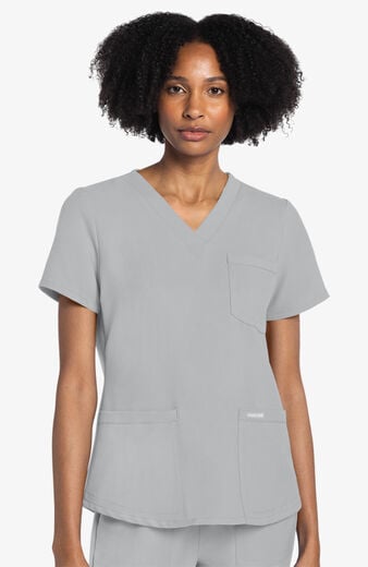 Women's 3-Pocket V-Neck Shirttail Scrub Top Women's 3-Pocket V-Neck Shirttail Scrub Top