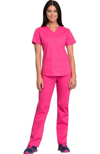 Women's Scrub Set: 4-Pocket Shirttail Top & Rib Knit Cargo Waist Pant Women's Scrub Set: 4-Pocket Shirttail Top & Rib Knit Cargo Waist Pant