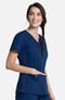 Clearance Women's Knit Panel Solid Scrub Top, , large