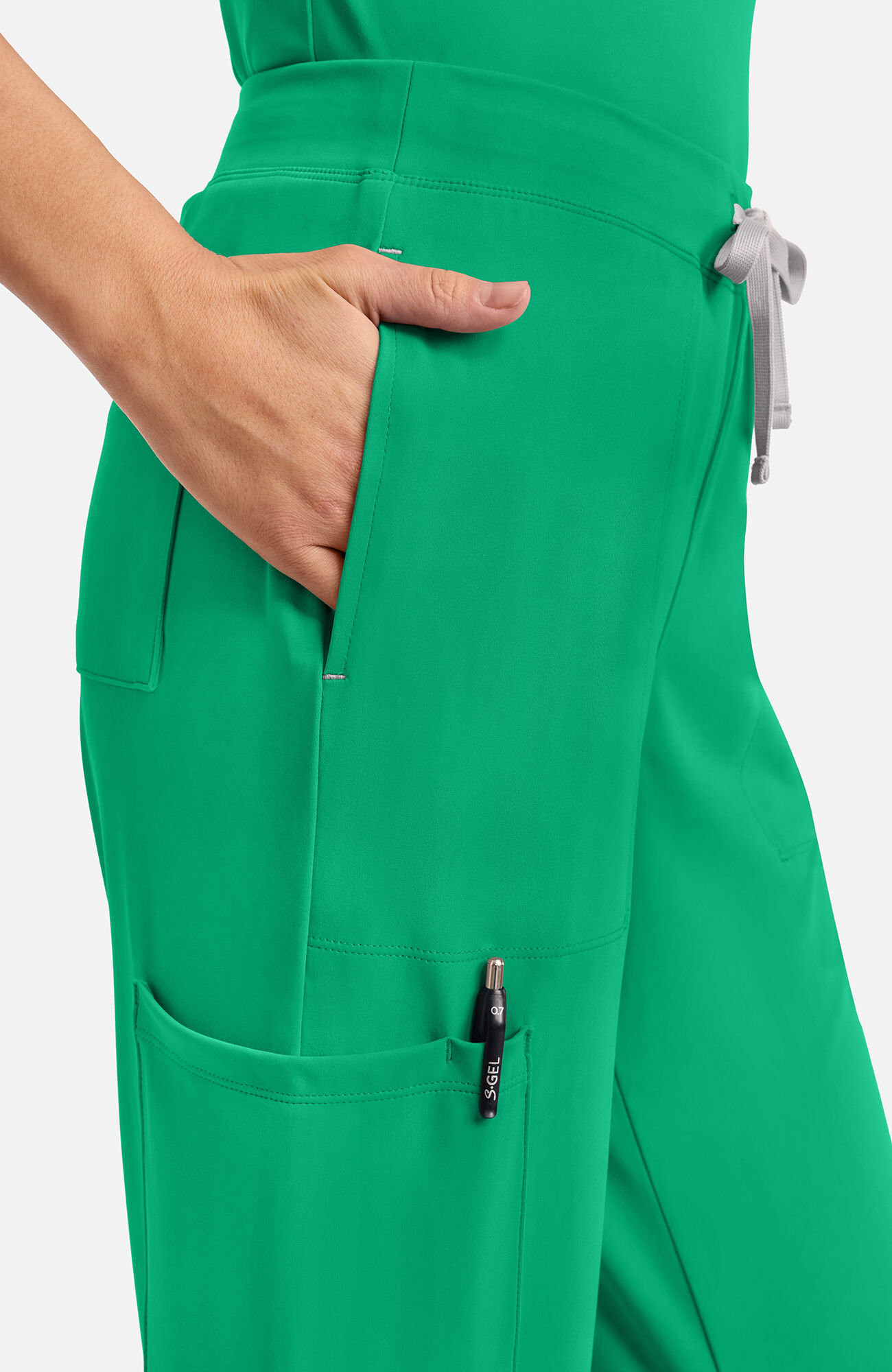 Women's 5-Pocket Straight Leg Scrub Pant, GAP Green Apple | blue, large