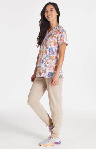 Women's Fin-Tastic Watercolor Print Scrub Top Women's Fin-Tastic Watercolor Print Scrub Top