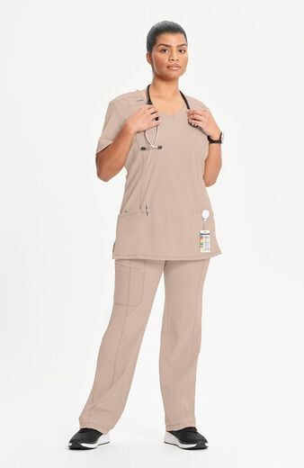 Women's Split Round Neck Solid Scrub Top Women's Split Round Neck Solid Scrub Top