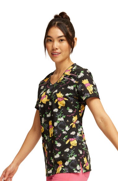 Clearance Women's Bee Rescue Print Scrub Top, , large