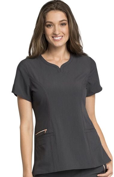Clearance Women's Y-Neck Solid Scrub Top, , large