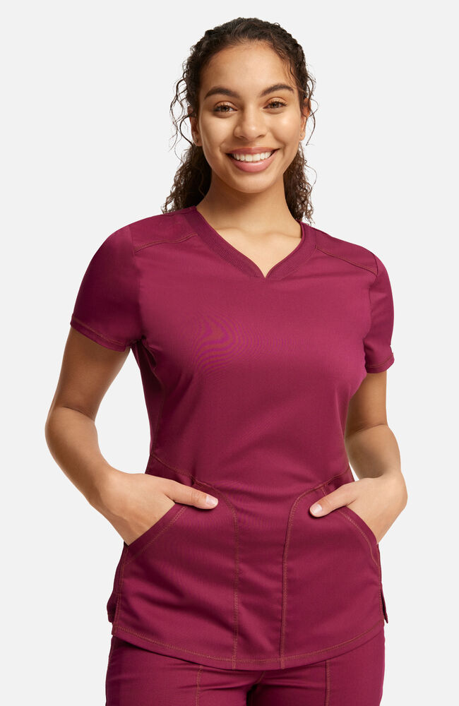 Women s V Neck Solid Scrub Top Cherokee Uniforms