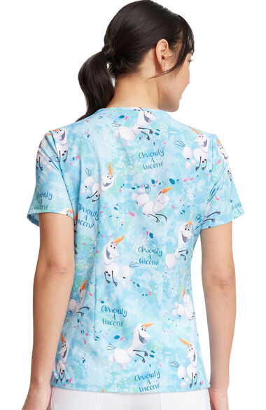 Clearance Women's Obviously A Unicorn Print Scrub Top, , large