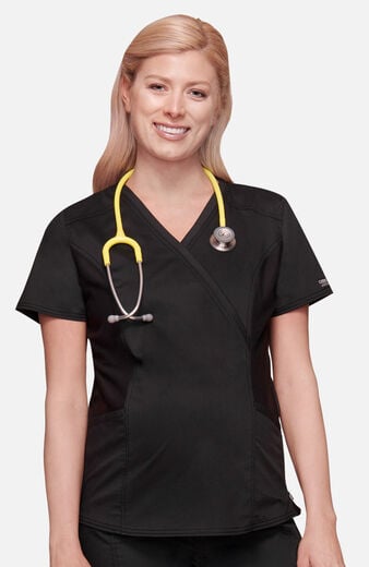 Women's Maternity Side Zip Solid Scrub Top Women's Maternity Side Zip Solid Scrub Top