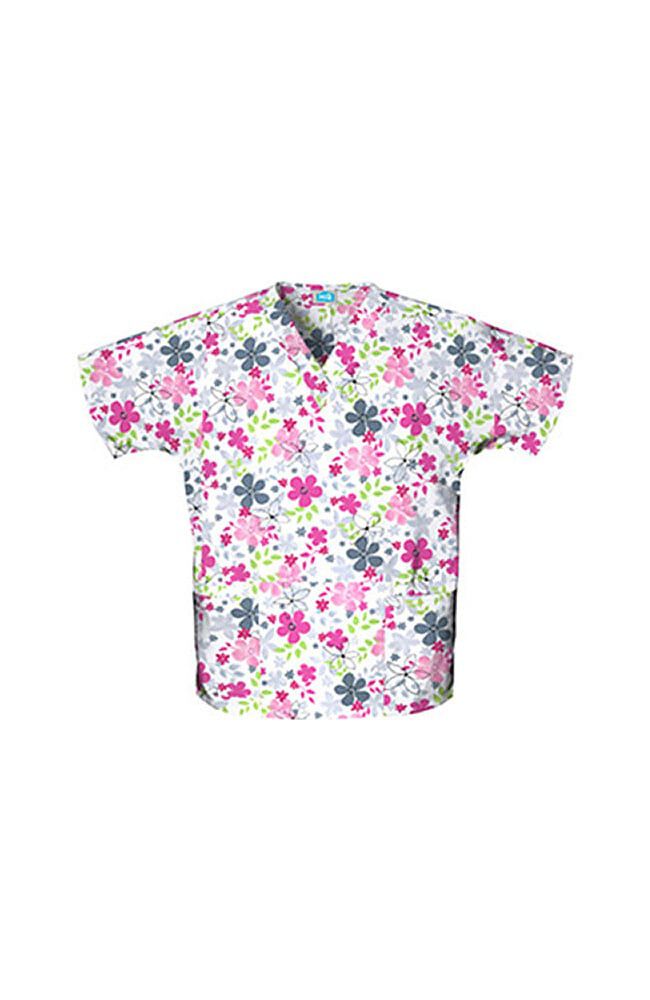 Clearance Scrub H.Q. by Women s Discount V Neck 2 Pocket Tunic Style Paisley Print Scrub Top
