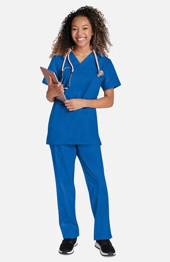 Unisex Scrub Set: 2-Pocket V-Neck Top & Drawstring Pant Unisex Scrub Set: 2-Pocket V-Neck Top & Drawstring Pant