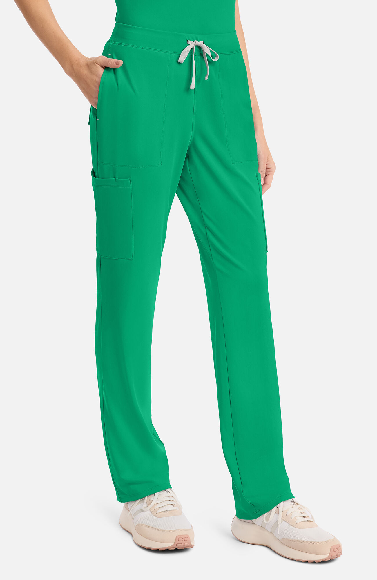 Women's 5-Pocket Straight Leg Scrub Pant, GAP Green Apple | blue, large