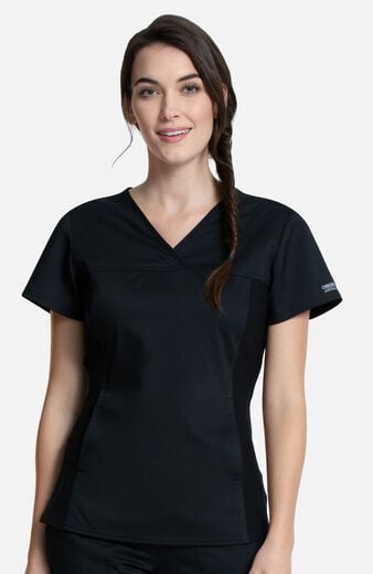 Women's Knit Panel Solid Scrub Top Women's Knit Panel Solid Scrub Top