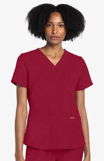 Women's 3-Pocket V-Neck Shirttail Scrub Top Women's 3-Pocket V-Neck Shirttail Scrub Top