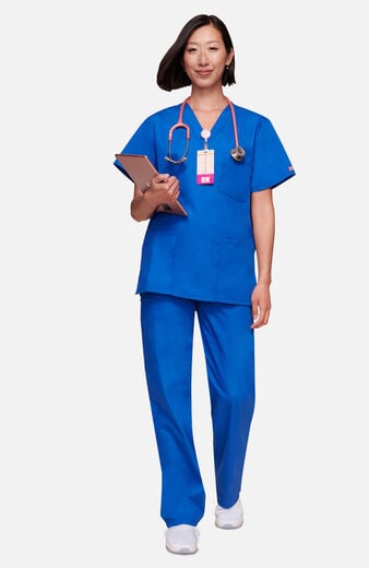 Unisex Scrub Set: V-Neck 3-Pocket Top & Drawstring 2-Pocket Cargo Pant Unisex Scrub Set: V-Neck 3-Pocket Top & Drawstring 2-Pocket Cargo Pant