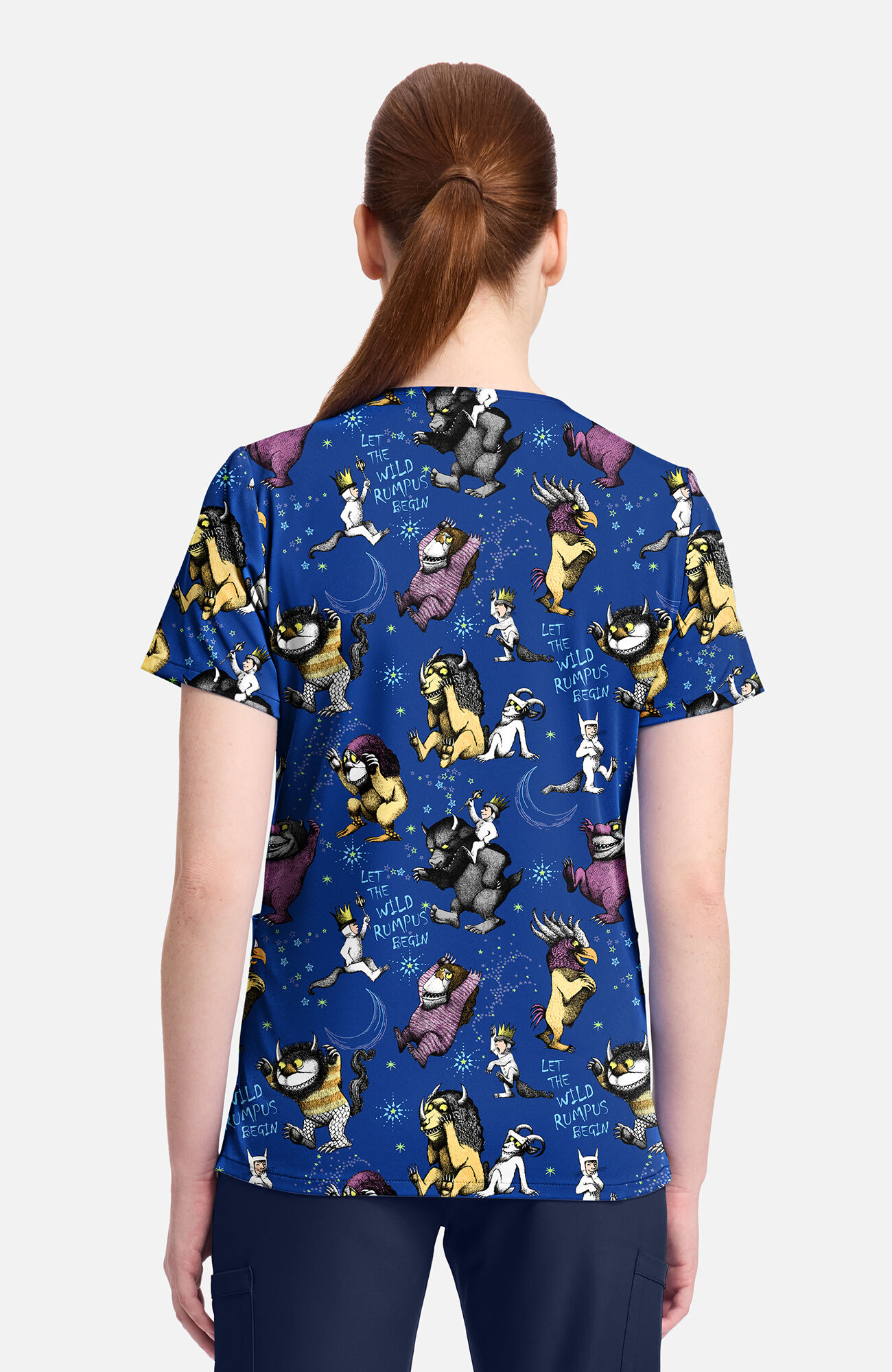 Women's Rumpus Time Print Scrub Top, , large