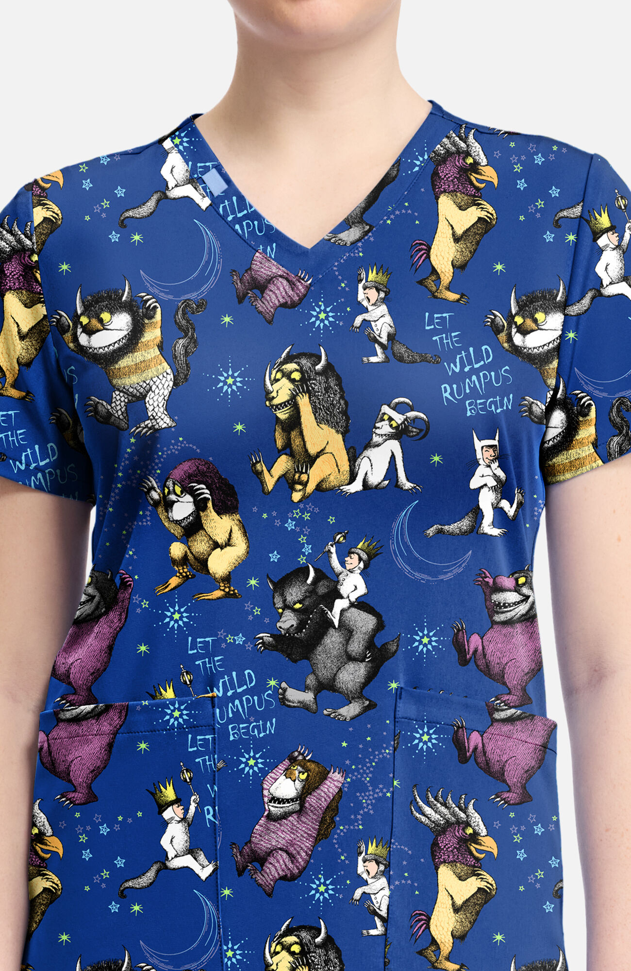 Women's Rumpus Time Print Scrub Top, , large