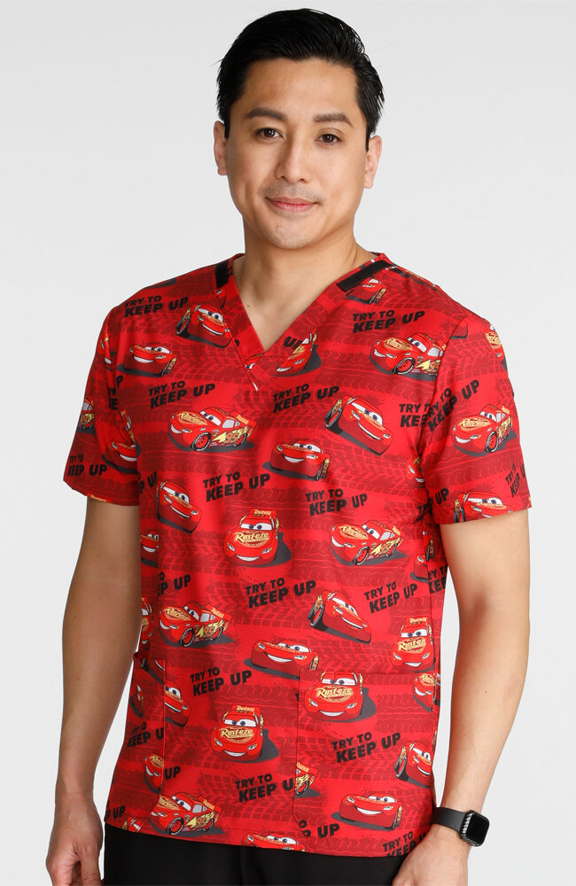Cherokee button shop up scrub top