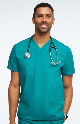 Unisex Banded V-Neck 3-Pocket Scrub Top Unisex Banded V-Neck 3-Pocket Scrub Top