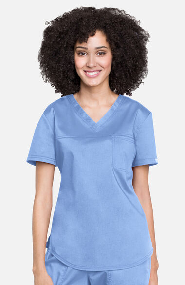 Revolution by Cherokee Workwear Women's V-Neck Tuck-In Solid Scrub Top ...
