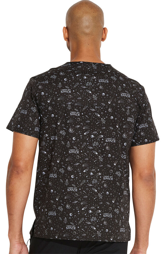 Mens printed scrub tops cheap