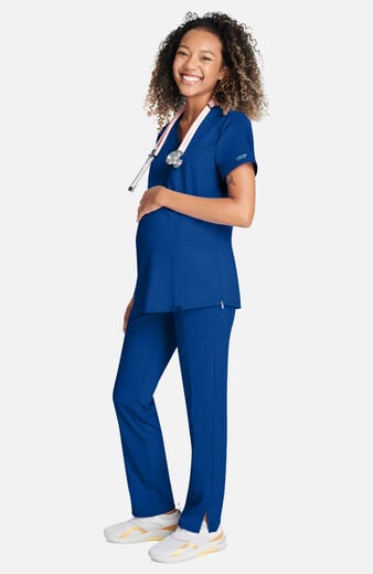 Women's Maternity Side Zip Solid Scrub Top Women's Maternity Side Zip Solid Scrub Top