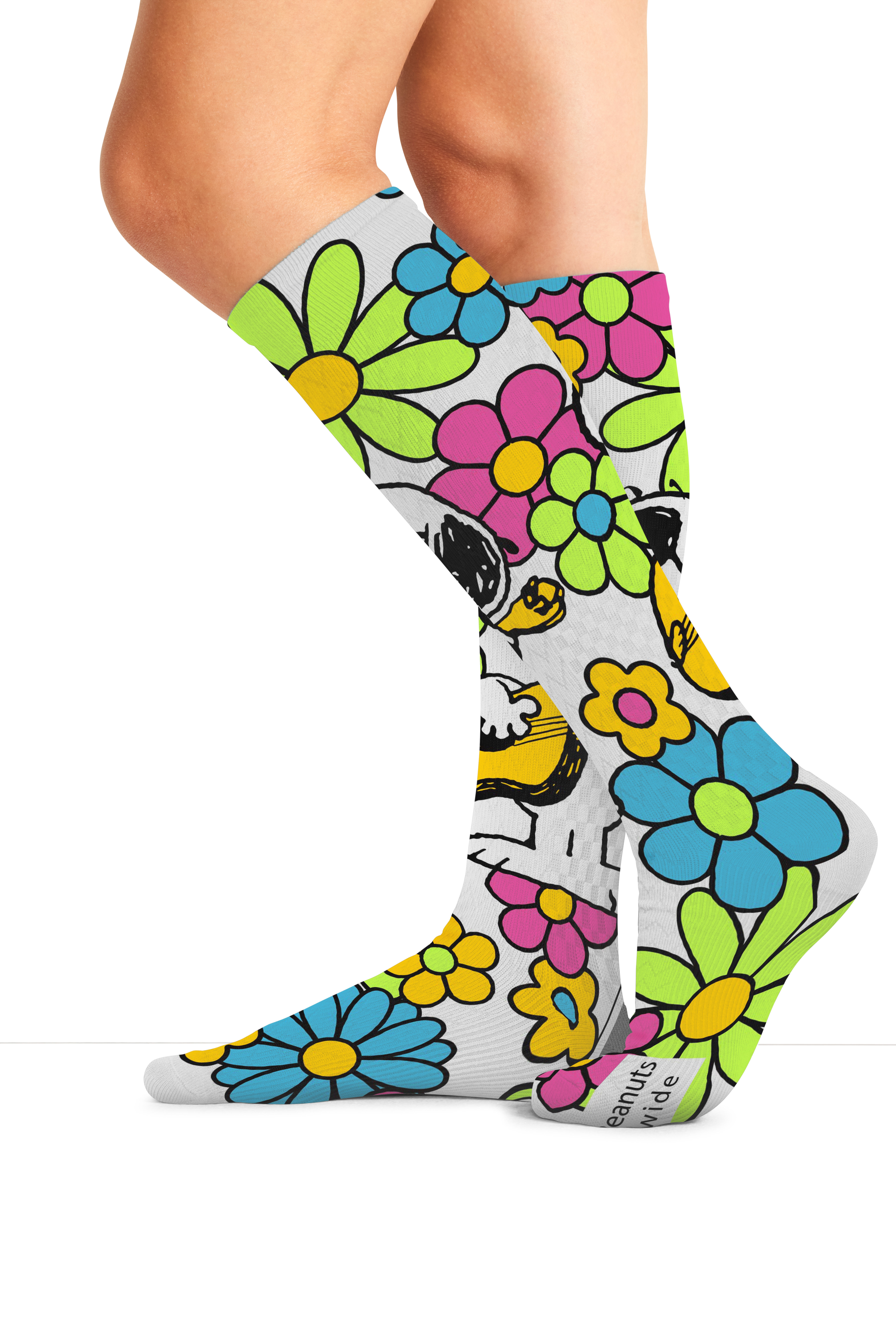 Women's 10-15 mmHg Support Sock, PNS Snoopy Grooves | print, large
