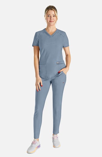 Women's Curved Hemline V-Neck Scrub Top Women's Curved Hemline V-Neck Scrub Top