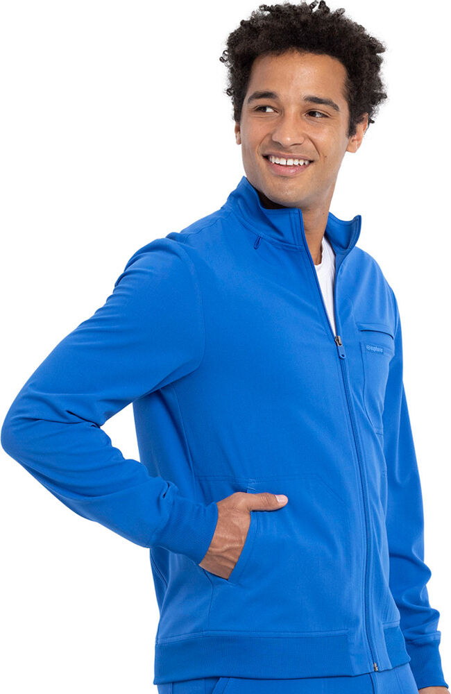 Clearance Euphoria by Cherokee Men s Solid Scrub Jacket Cherokee