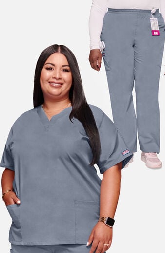 Women's Scrub Set: 3-Pocket Dolman Top & Elastic Waist Utility Pant Women's Scrub Set: 3-Pocket Dolman Top & Elastic Waist Utility Pant