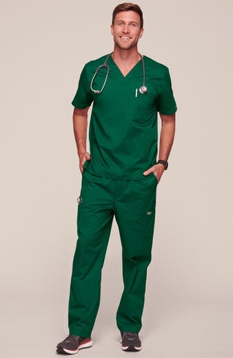 Men's Scrub Set: V-Neck Top & Utility Pant Men's Scrub Set: V-Neck Top & Utility Pant