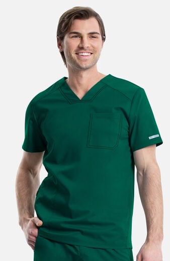 Men's Mesh Panel 2-Pocket V-Neck Scrub Top Men's Mesh Panel 2-Pocket V-Neck Scrub Top
