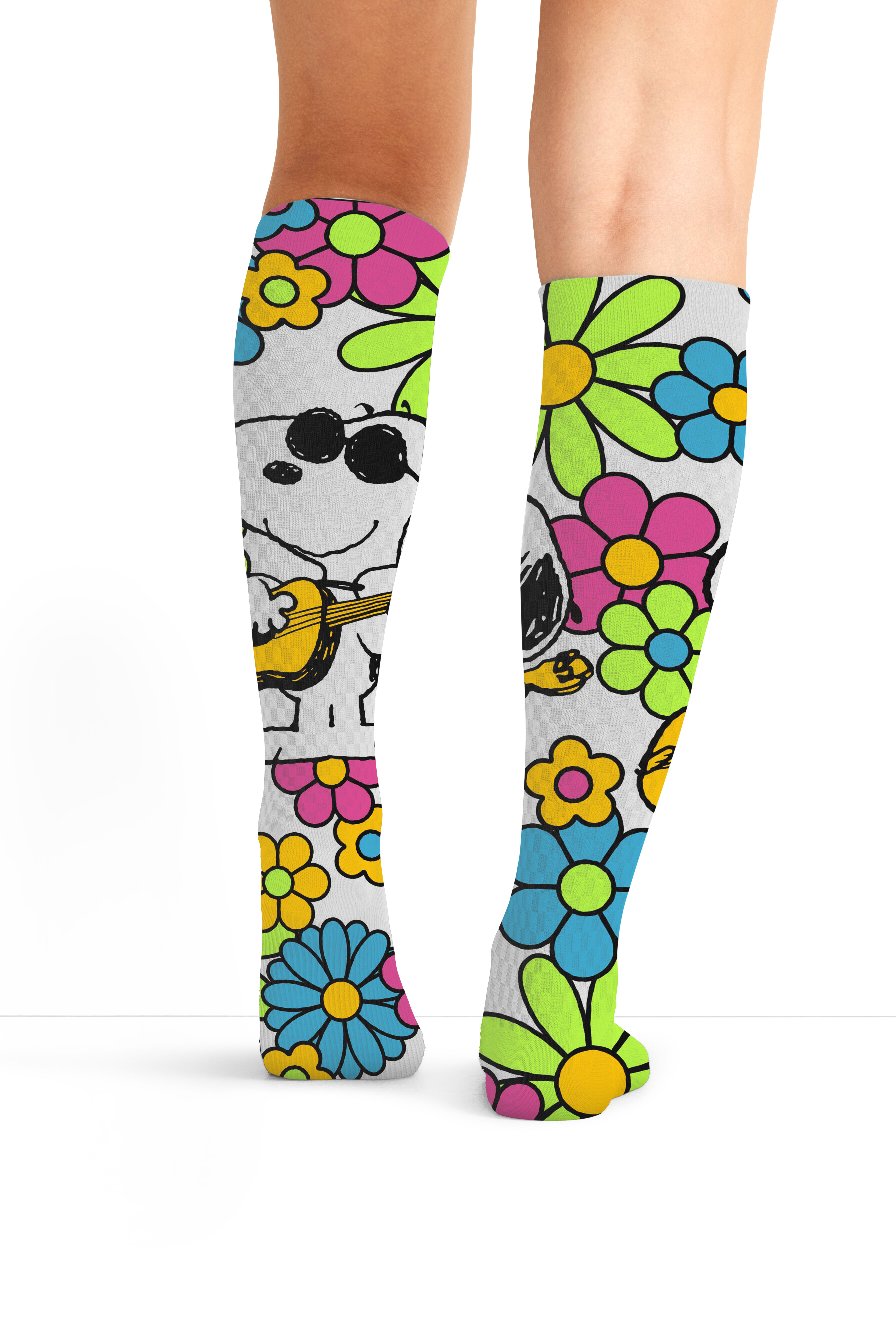 Women's 10-15 mmHg Support Sock, PNS Snoopy Grooves | print, large