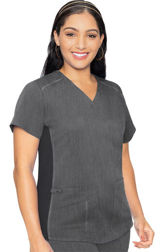 Women's Kerri V-Neck Shirttail Solid Scrub Top, Women's Kerri V-Neck Shirttail Solid Scrub Top
