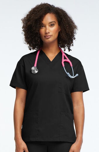 Women's V-Neck 3 Pocket Solid Scrub Top Women's V-Neck 3 Pocket Solid Scrub Top