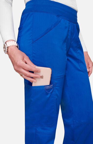 Women's Elastic Waist Cargo Pocket Scrub Pant, , large